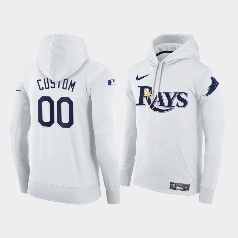 Men Tampa Bay Rays #00 Custom white home hoodie 2021 MLB Nike Jerseys